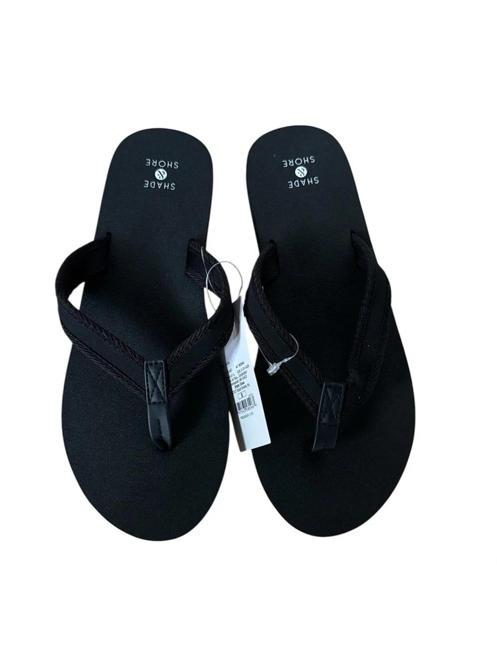 Shade & Shore Black Thong Flip Flops NWT